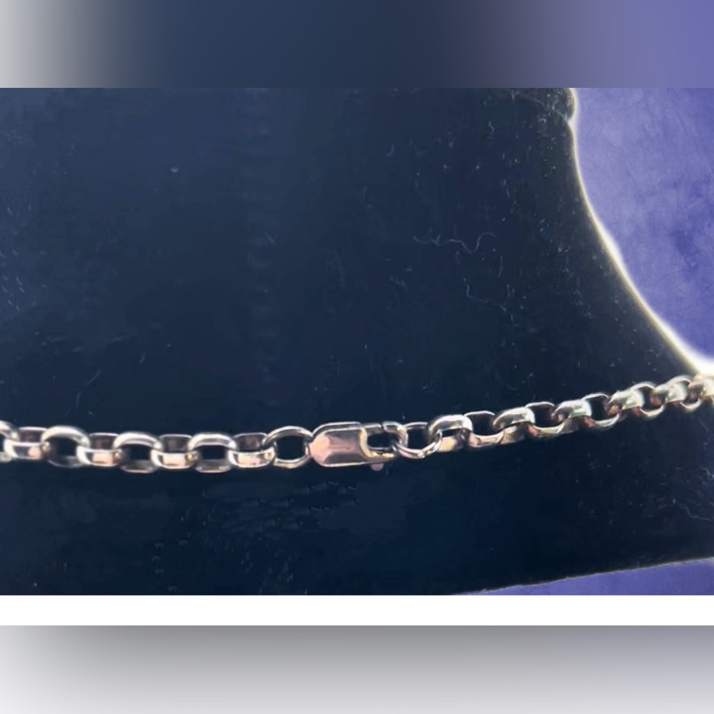 Polished 925 Sterling Belcher Rolo Link Unisex Chain - Picture 5 of 6